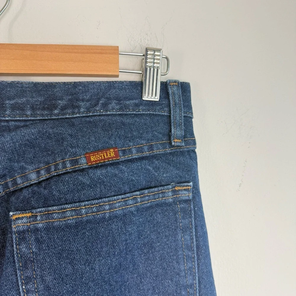 Vintage Rustler Straight Leg Jeans 30x30 Med Stonewash WorkwearDenim - Picture 4 of 6